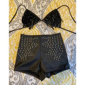 shein studded detail fringe set